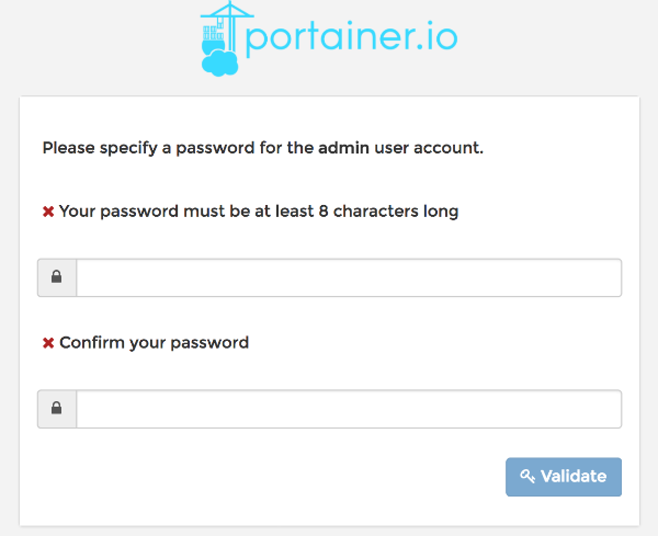 Docker Portainer password