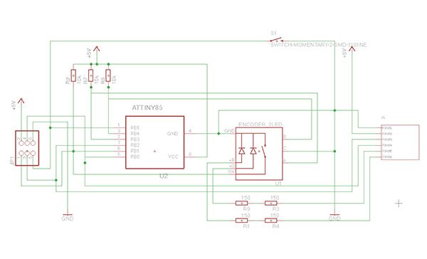 Attiny85 encoder realizzazione pcb schema eagle