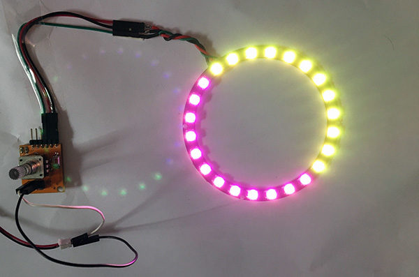 Rotary encoder attiny85 neopixel color wheel