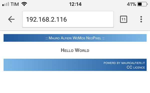 WeMos WebServer iPhone Web Page