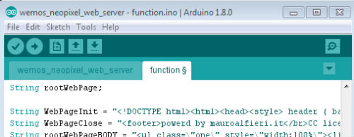 Neopixel Wemos Web server arduino ide function ino