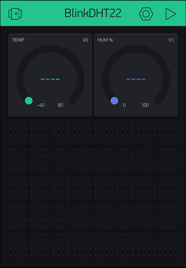 WeMos D1 mini DHT22 Blynk Gauges