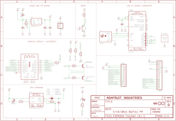 adafruit feather HUZZAH ESP8266 schema