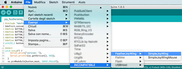 Feather joy featherwing simple example