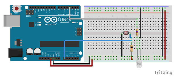 PID library arduino led foto resistor schema