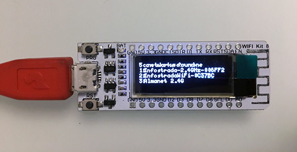 ESP8266 WIFI Kit8 OLED scan wifi front