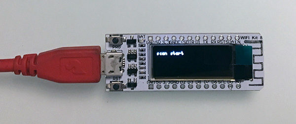 ESP8266 WIFI Kit8 OLED start wifi scan