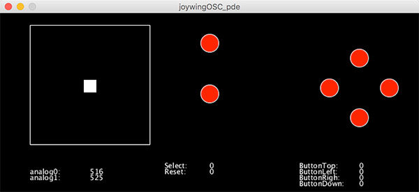 Joypad OSC Processing Feather joy featherwing osc processing