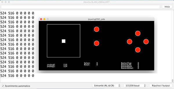 Joypad OSC ESP8266 Feather joy featherwing osc serial and joystick