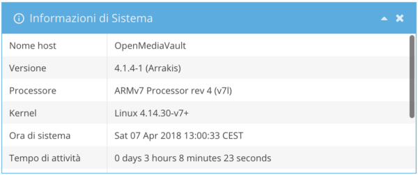 OpenMediaVault 4 omv web interface