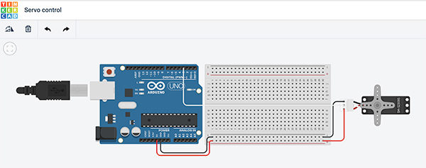 Tinkercad Circuit servo control