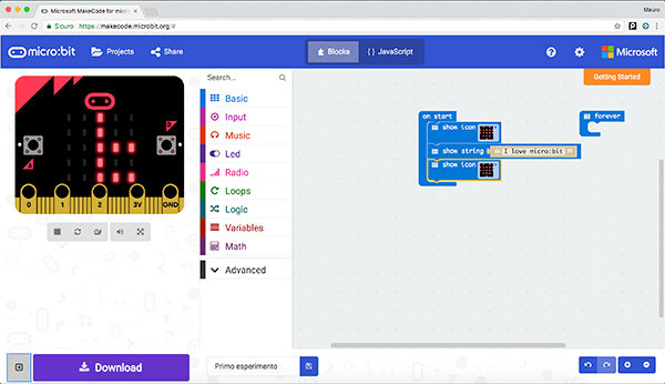 micro bit primo sketch emulator