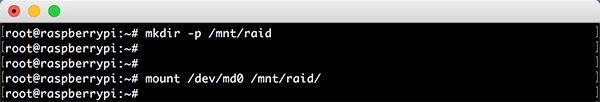Raspberry RAID5 mdadm mount raid disk