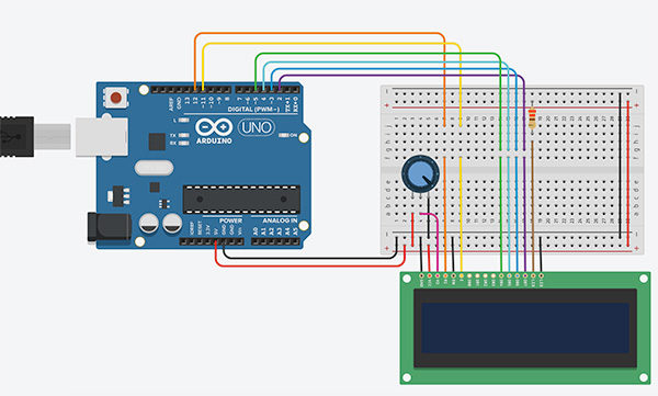 Tinkercad LCD First test arduino