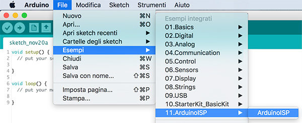 Lemontech Attiny Programmer IDE ArduinoISP