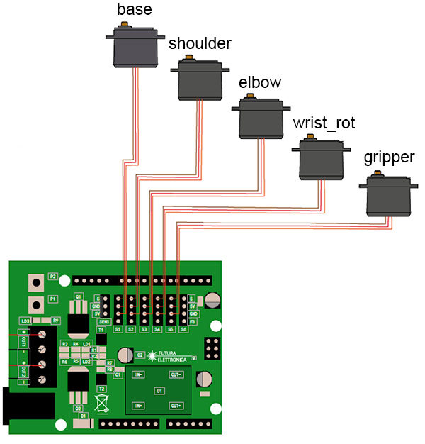 robotArm Serial Control circuit connections
