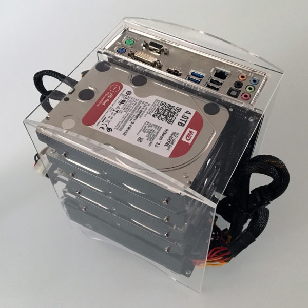 NAS Mini-ITX case mounted