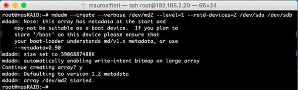 mdadm nas openmediavault mdadm create raid 1