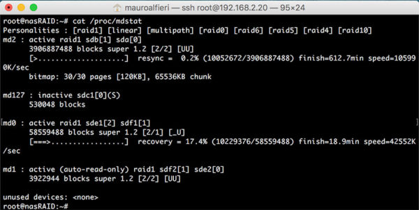 mdadm nas openmediavault raid check