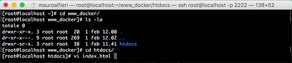 Docker container share dir html vi edit htdocs