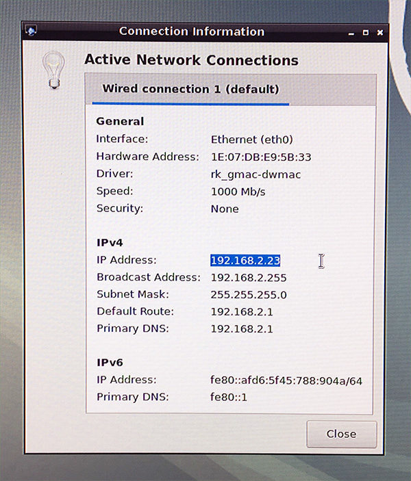 RockPi4 install on eMMC network info