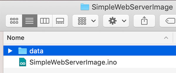 ESP8266 immagine web SPIFF create data dir