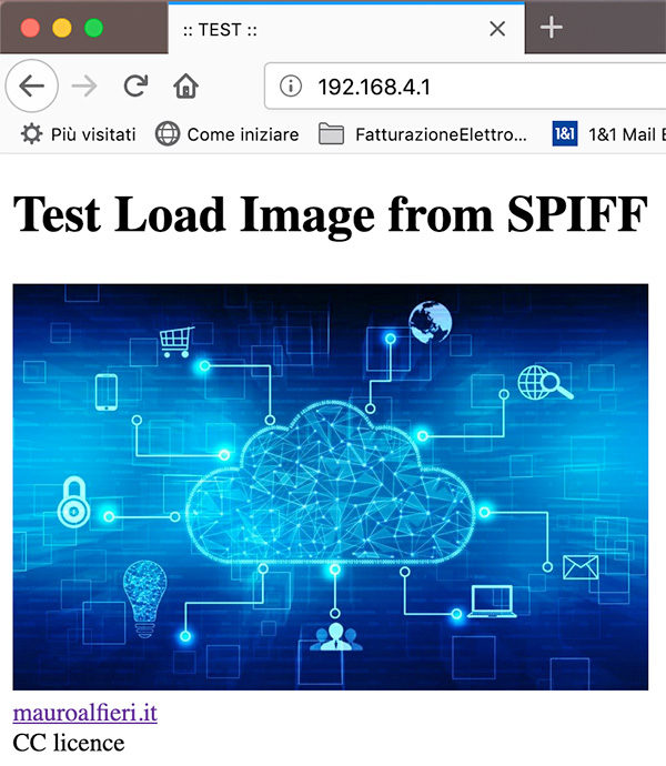 ESP8266 immagine web SPIFF web page result