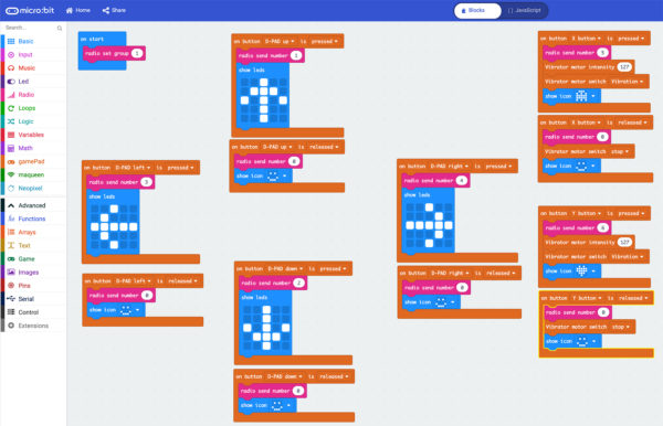 microbit joystick sketch