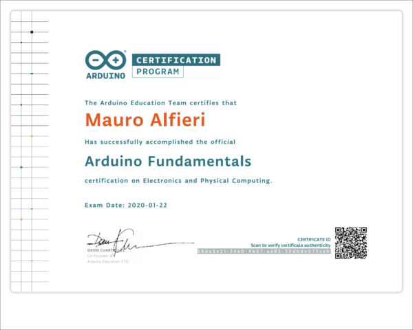 Certificazione Arduino foundamentals