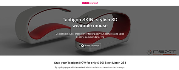 Tactigon skin indiegogo