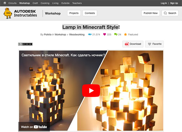 minecraft lamp instructable