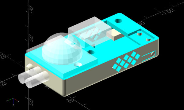 ESPHome pir sensor case bottom with parts