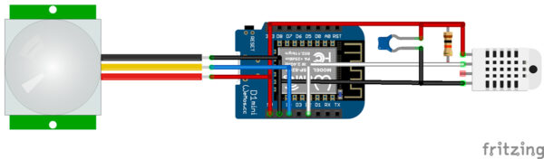 ESPhome motion sensor electronic schema