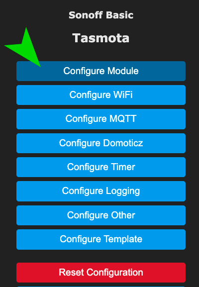tasmota web installer config module