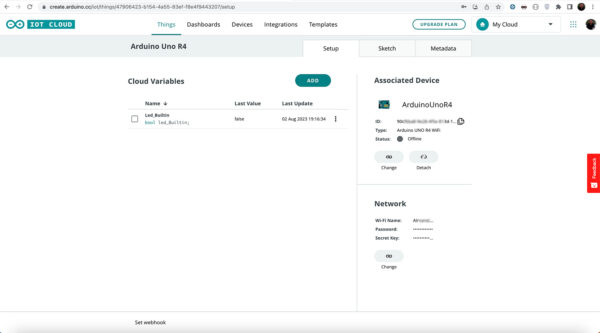 Arduino Uno R4 IoT Matrix add variable