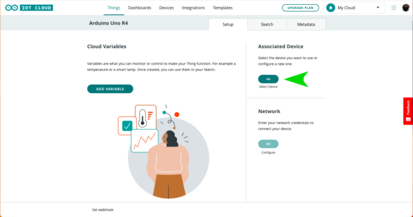 Arduino Uno R4 WiFI IoT Cloud setup Iot Device