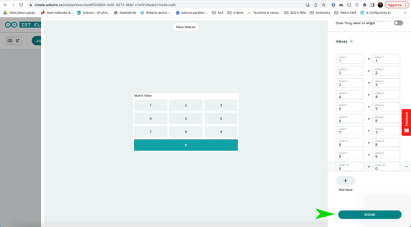 Arduino Uno R4 IoT Matrix set widget values