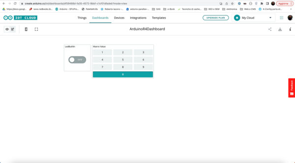 Arduino Uno R4 IoT Matrix widget matrix created